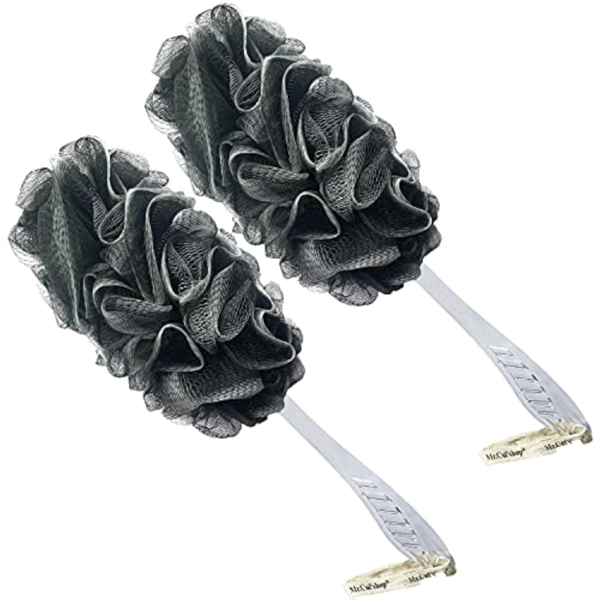 2PACK Bamboo Charcoal Fiber Exfoliating Loofah Bath Back Brush
